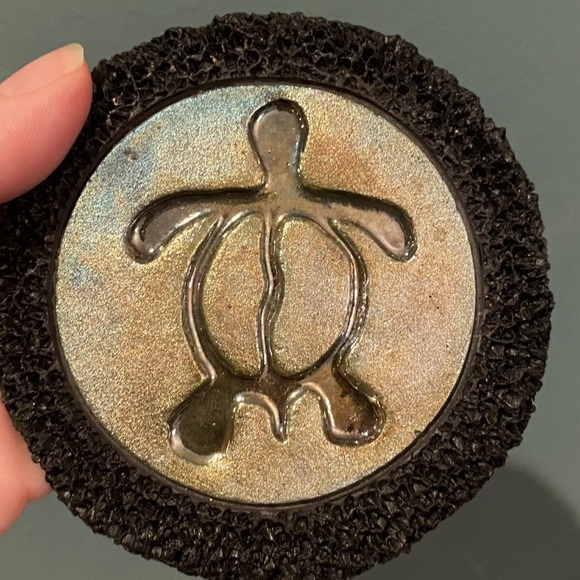 Set of 4 Javier Gaytan - Raku Studio Hawaiian Pottery Coasters Sea Turtle Signed - Picture 7 of 9